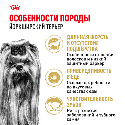Royal Canin Yorkshire Terrier Adult Корм сухой для взрослых собак породы Йоркширский Терьер от 10 месяцев, 3 кг